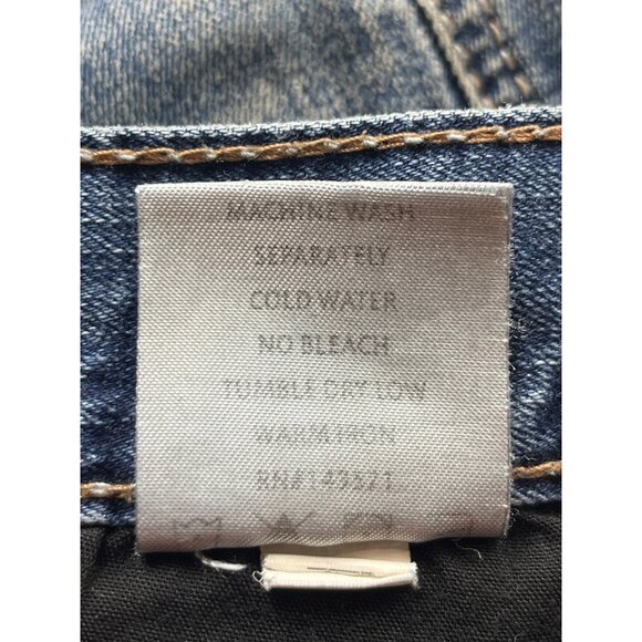 Axel Slim Bootcut Jeans W34 L31 Blue Grunge Stone Wash Cowboy Workwear Distresse - Picture 13 of 14